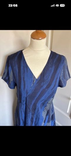 Colour 5 Power viscose blue grey dress size 10 long