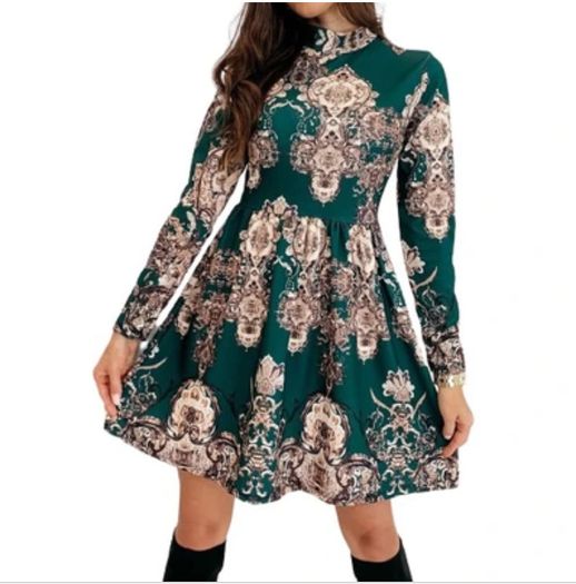 Patterned velor dress