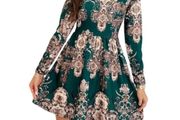Patterned velor dress
