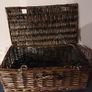 Large Glass Candle Holders, Storm Lanterns  with rustic Storage Basket Image 6