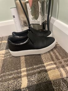 Slip on  leather platform shoes