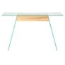 Console Table MDF and Glass 120x30x76 cm Oak Colour Image 2