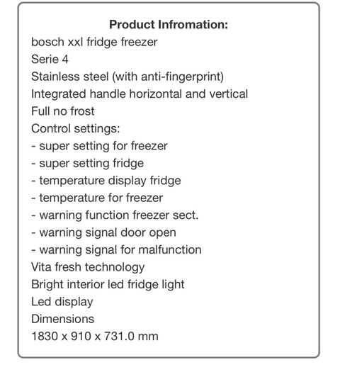 American fridge freezer Bosch