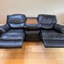 Black Leather Recliner Suite Image 4