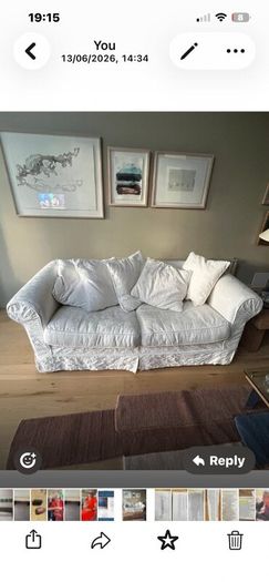 Sofa Factoy Sofa 2+ Ivory with loose cover