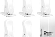 5 Pcs Baby Safety Handle Lock, Baby Proofing Door Handle Lock Child Safety Handles Lever Lock,3 M Adhesive Children Security Door Locks 180 Degree Revolving Door Lock for Child Pet (White)