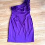 Apart Glamour Purple Satin One-Shoulder Occasion Dress - Size 14 Image 2