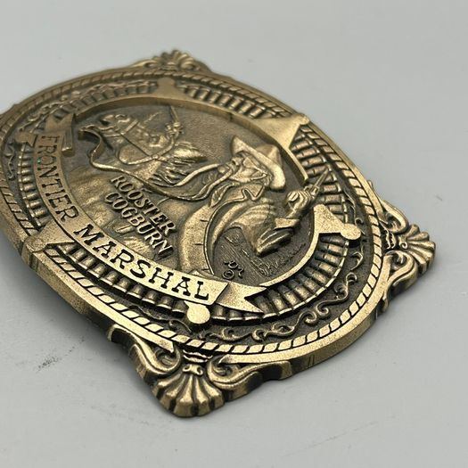 Rooster Cogburn John Wayne G&S Plated Solid Brass Vintage Belt Buckle by ADM