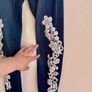 H&M Blue Skinny Jeans wish White Floral Lace - Size EUR 36 / UK 8 Image 7