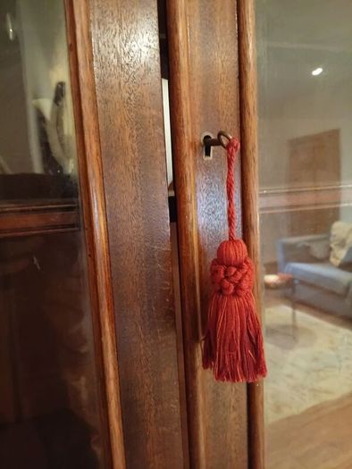 Two-door antique Victorian mahogany bookcase