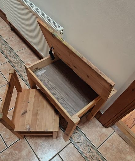 Small Wooden Table with Chair
