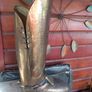 Brass tall cowboy boot umbrella stand, D18 Image 2