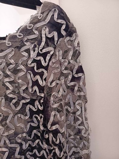 SKY Designs Lace, Ribbon and Sequins Black Top