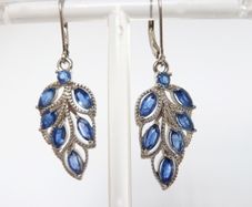 Sterling silver kyanite lever-back earrings 925