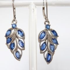 Sterling silver kyanite lever-back earrings 925