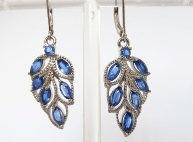 Sterling silver kyanite lever-back earrings 925