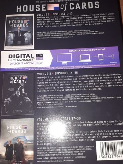 House Of Cards 1, 2 and 3