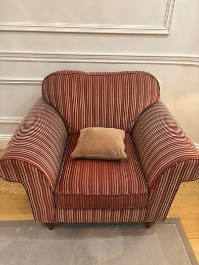 2 elegant fabric armchairs