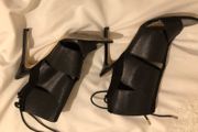 river island black stappy high heels