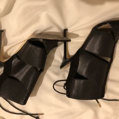 river island black stappy high heels