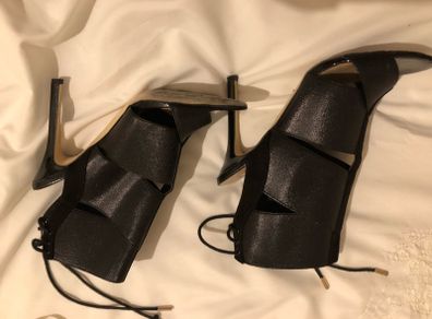 river island black stappy high heels