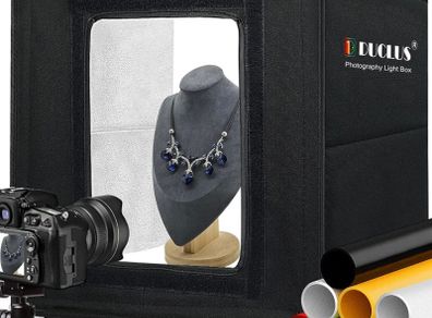 Light Box Photography 40cm / 16" x 16'', Portable Photo Booth Box with Adjustable 160 LED Lights & 8 Photo Backdrops for Product Photography (FREE POSTAGE)