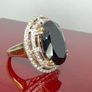 Silver Black & Gold Stunning statement ring Image 9
