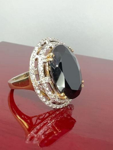 Silver Black & Gold Stunning statement ring