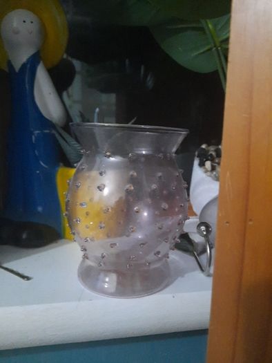 small pink glass decorative jar