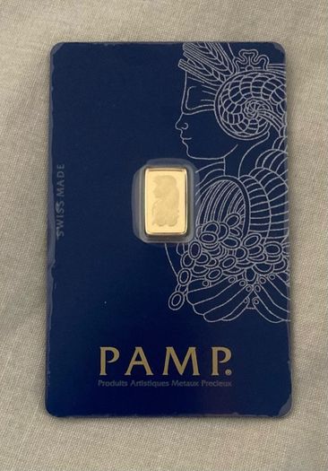 PAMP Suisse 1g 999.9 Fine Gold bar