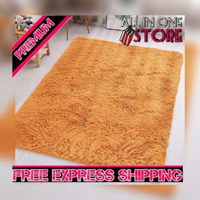 Rugs Living Room - Large Area Rugs for Bedroom Anti Slip - Super Soft Fluffy Large Shaggy Rug Thick Pile Non Shedding, 80cm x 150 cm, Ochre MULTIPLE SIZES/COLOURS AVAILABLE (FREE SHIPPING)