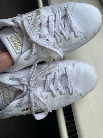 Puma Mayze platform trainer in white and oatmeal size 42 ( uk 8)