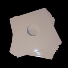 12" WHITE Replacement Vinyl Record Card Sleeve Covers With Diecut Hole - Best Quality(3mm Thick Spine) - PREMIUM 300GSM Thick