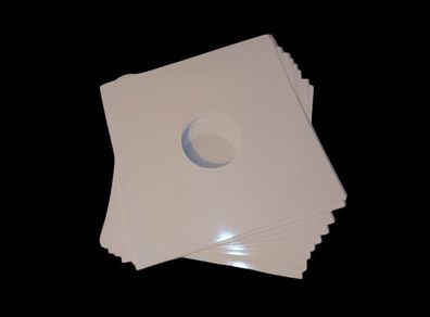 12" WHITE Replacement Vinyl Record Card Sleeve Covers With Diecut Hole - Best Quality(3mm Thick Spine) - PREMIUM 300GSM Thick