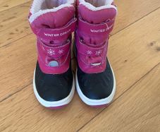 Lulipu Navy & Pink girls snow boots Sz EU27 UK9 EUC
