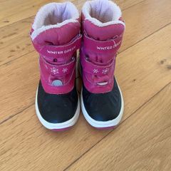 Lulipu Navy & Pink girls snow boots Sz EU27 UK9 EUC