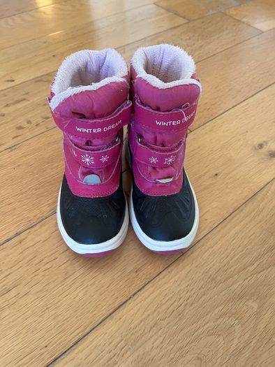 Lulipu Navy & Pink girls snow boots Sz EU27 UK9 EUC