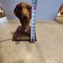 Lovely Dachshund resin head figurine hand painted. Image 3