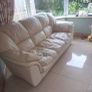 Leather Cream Sofa Image 3