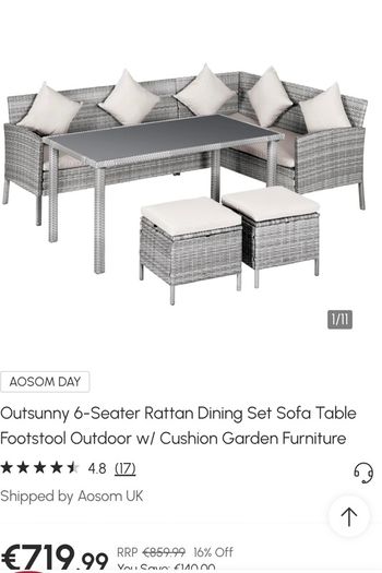 6 seater almost new rattan dining set