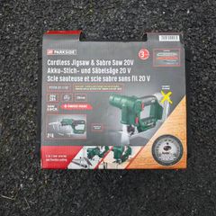 Parkside 20V Jigsaw & Sabre Saw Cordless Tool