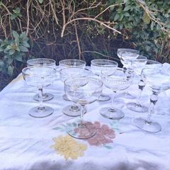 Collection of Victorian Hand Blown Champagne Saucers