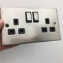 Satin Chrome Twin Switched Sockets Double Sockets Image 4
