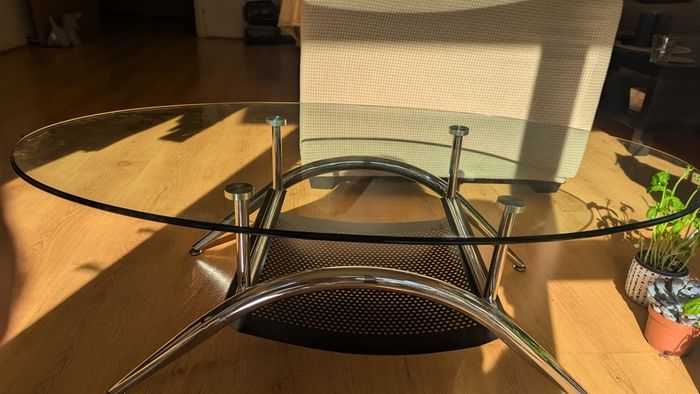 Glass coffee table