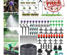 NEW SALE | 100FT Drip Irrigation System, 173Pcs Micro Irrigation Kit, Greenhouse Plant Watering Hose, Automatic Irrigation System with Adjustable Nozzle Sprayer and Dripper Automatic for Lawn, Garden, Patio