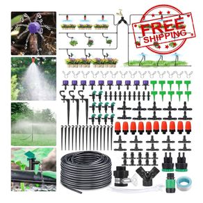 NEW SALE | 100FT Drip Irrigation System, 173Pcs Micro Irrigation Kit, Greenhouse Plant Watering Hose, Automatic Irrigation System with Adjustable Nozzle Sprayer and Dripper Automatic for Lawn, Garden, Patio