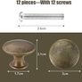 SALE | 12PCS Vintage Cabinet Knobs, Chic Drawer Knobs, Antique Brass Kitchen Cupboard Handles, 30mm Round Furniture Door Knobs Image 5