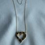 18k Gold Multigem stones Heart Necklace Image 5