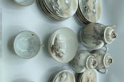 Vintage Japanese Kutani Eggshell Porcelain Tea Set Hand-Painted