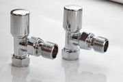 Malmo Chrome Angled Towel Rail Valve 15mm  1 2 Radiator Valve